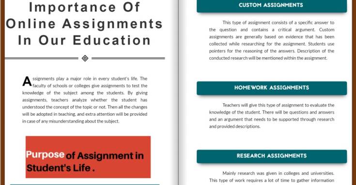 Advantage of online assignment in education